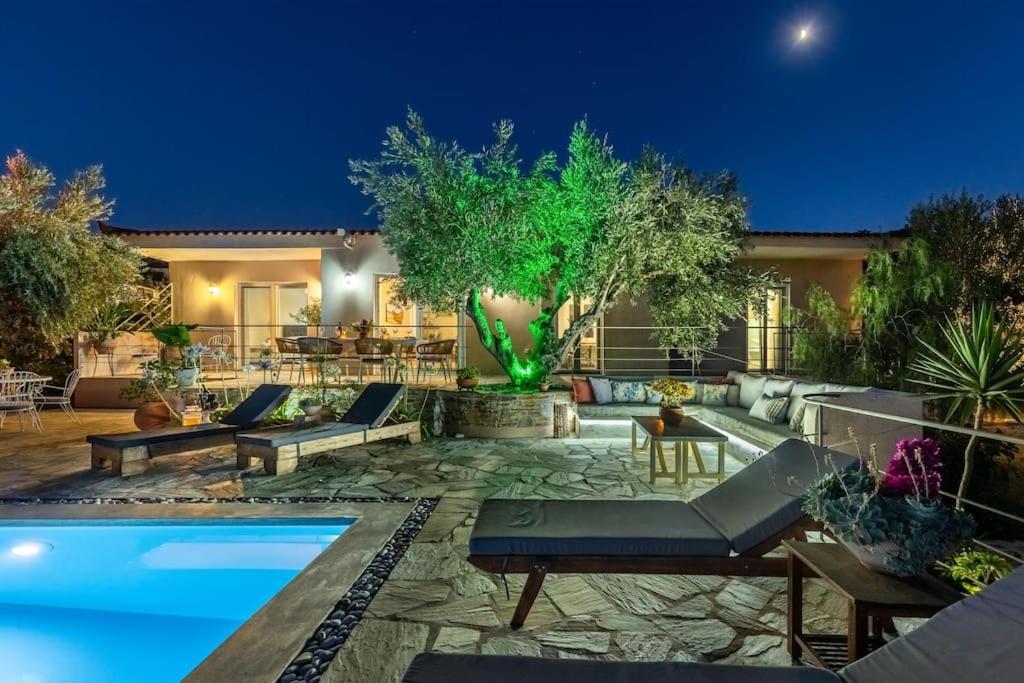 Skopelos Blue Heaven Pool Villa In Olive Grove Exterior photo