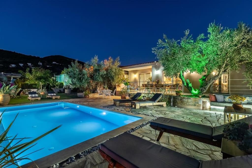 Skopelos Blue Heaven Pool Villa In Olive Grove Exterior photo